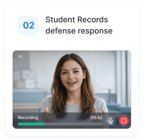 Student records defense response